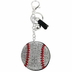 Rhinestone Baseball Keyring